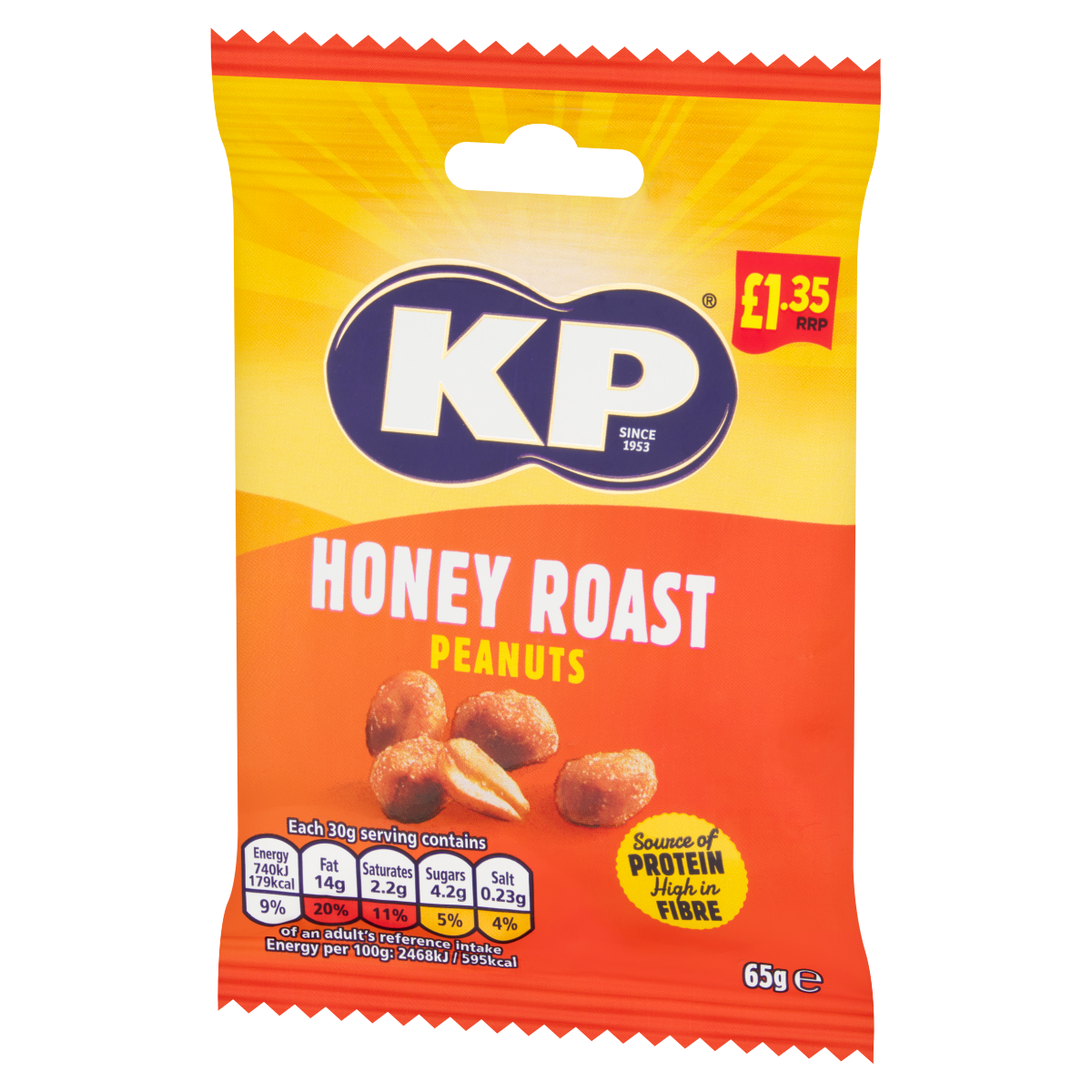 KP Honey Roast Peanuts 65g