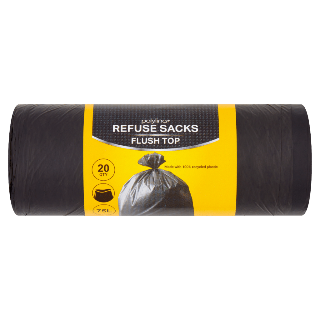 Polylina 20 Refuse Sacks Flush Top 75L