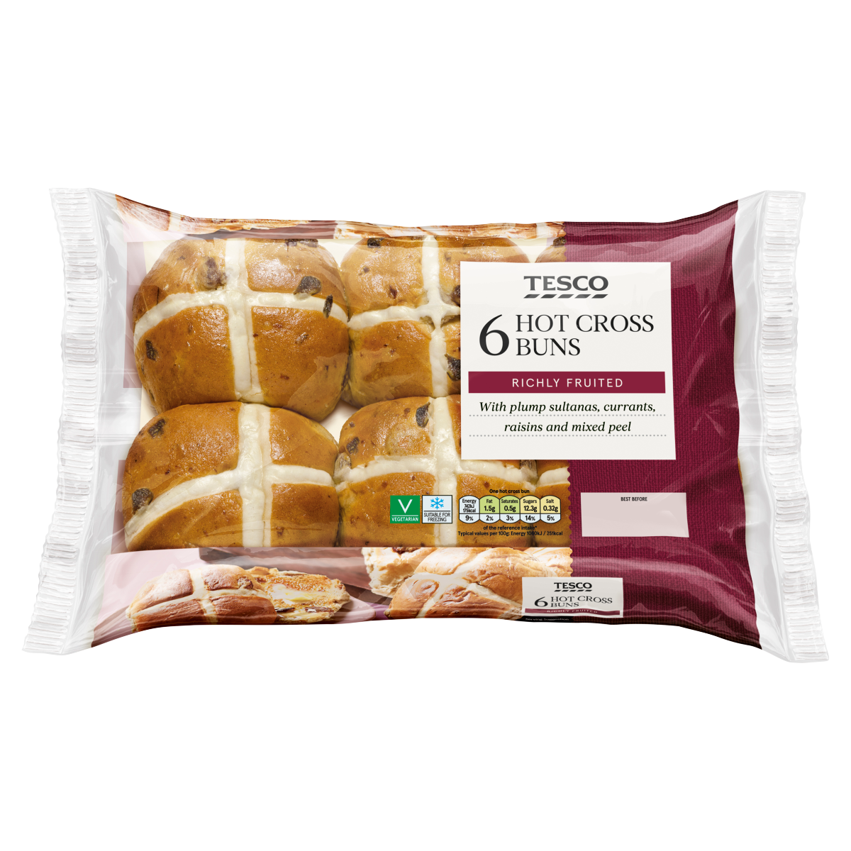Tesco 6 Hot Cross Buns