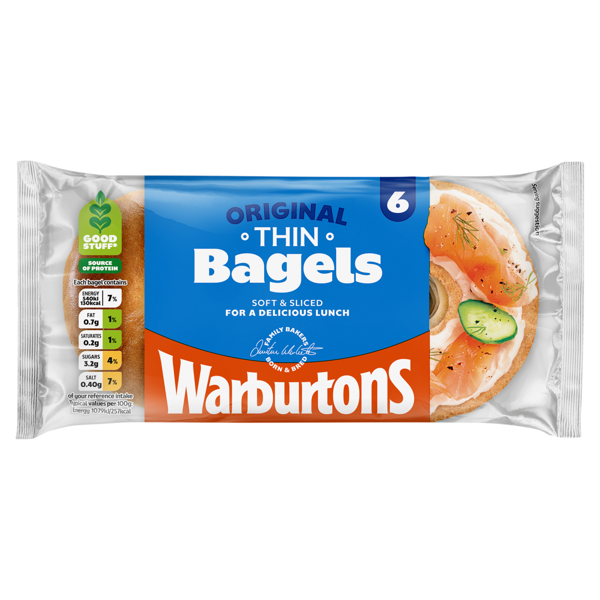 Warburtons 6 Original Thin Bagels