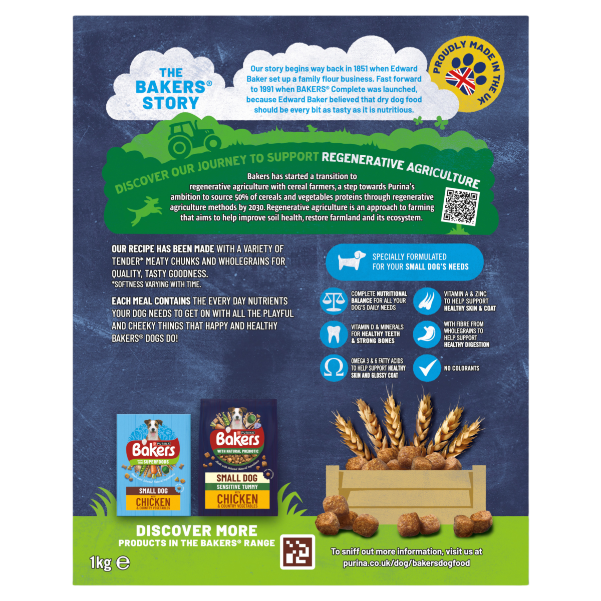 BAKERS Meaty Meals Small Dog Beef Dry Dog Food 1kg