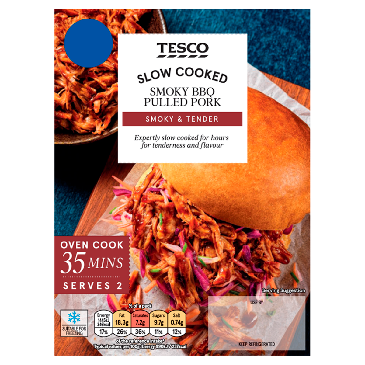 Tesco Slow Cooked Smoky Bbq Pulled Pork 410g