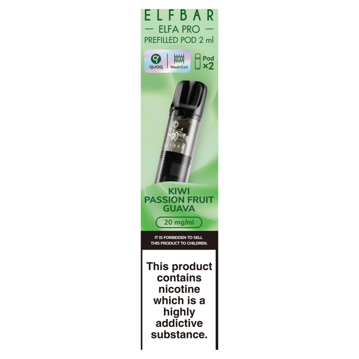 Elfbar 2 Elfa Pro Prefilled Pod Kiwi Passion Fruit Guava 2ml