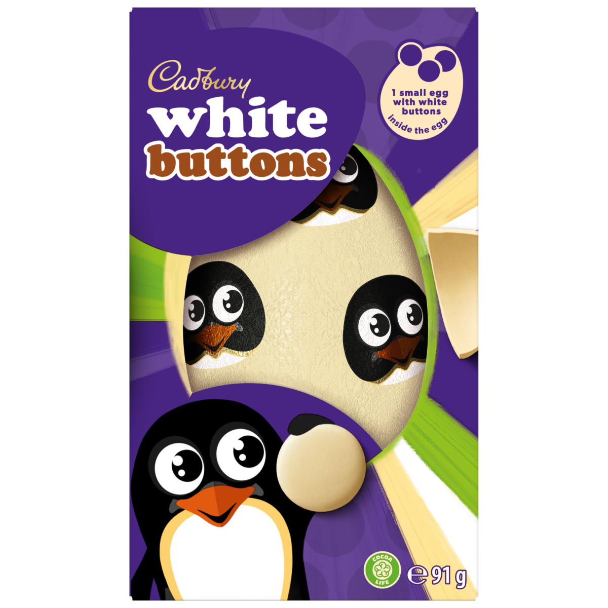 Cadbury White Chocolate Buttons Easter Egg 91 g