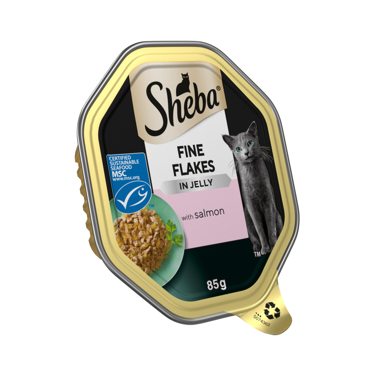 Sheba Fine Flakes Adult Wet Cat Food Tray with Salmon Jelly 85g