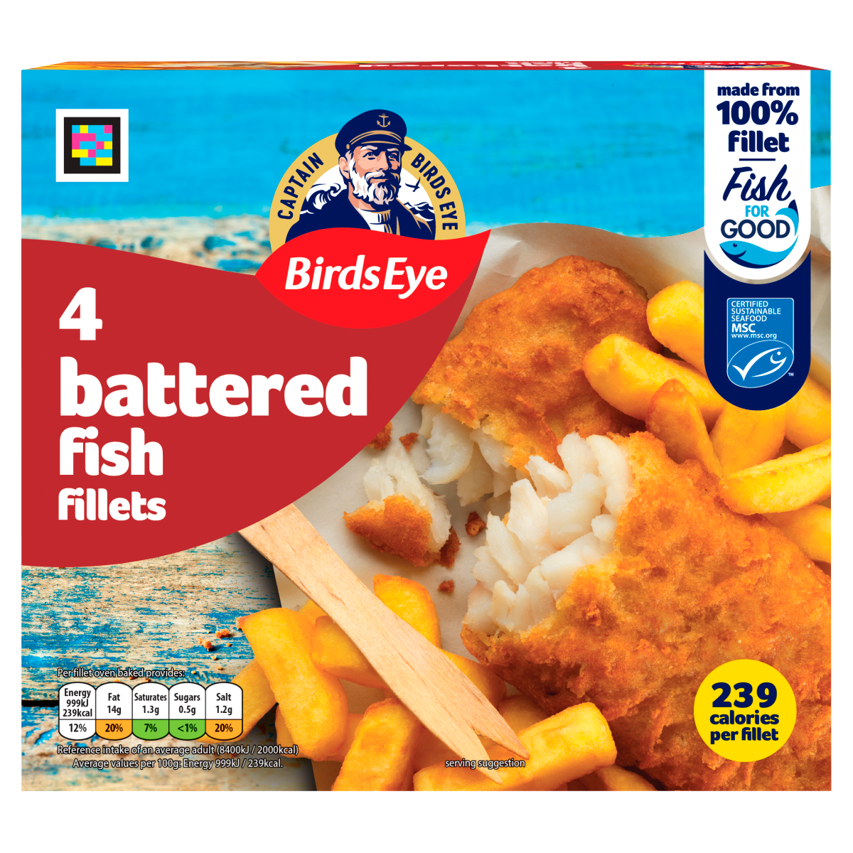 Birds Eye 4 Battered Fish Fillets 400g