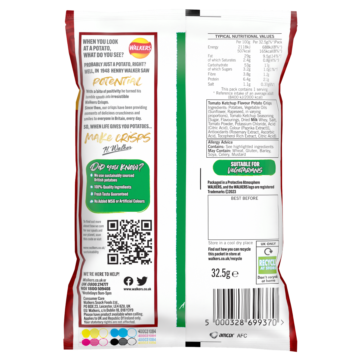 Walkers Tomato Ketchup Crisps 32.5g