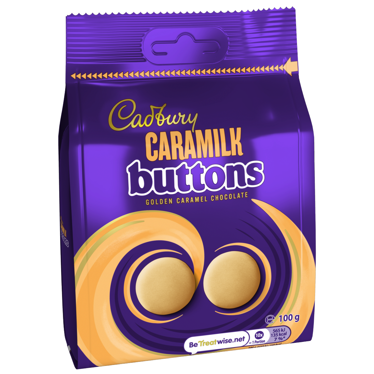 Cadbury Caramilk Golden Caramel Chocolate Buttons Bag 100g