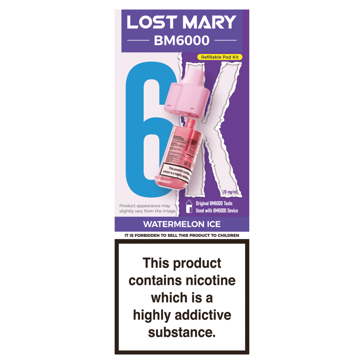 Lost Mary BM6000 Watermelon Ice Refillable Pod Kit 20mg/ml