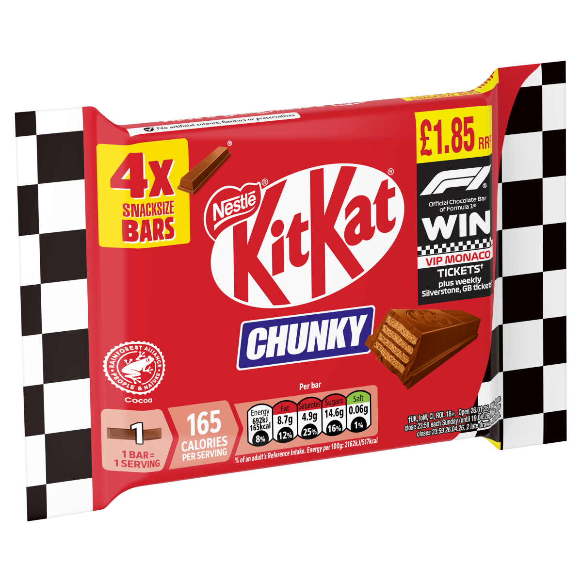 KitKat Chunky Snacksize Bars 4 x 32g (128g)