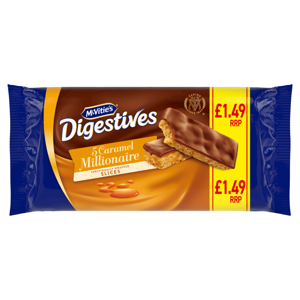 McVities Digestives 5 Caramel Millionaire Digestives 109.9g
