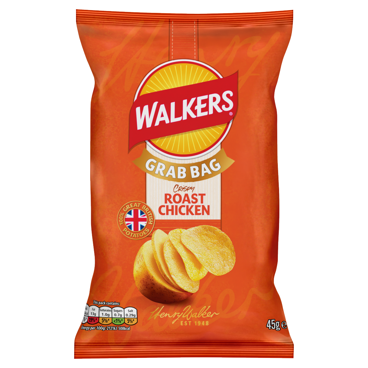 Walkers Roast Chicken Grab Bag Crisps 45g