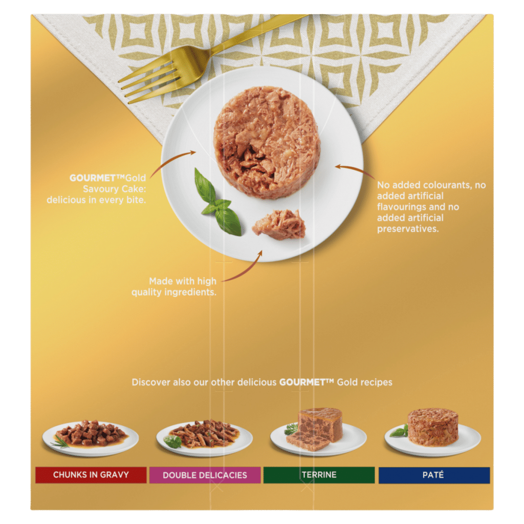 GOURMET Gold Savoury Cake Meat and Fish Variety Wet Cat Food 8x85g