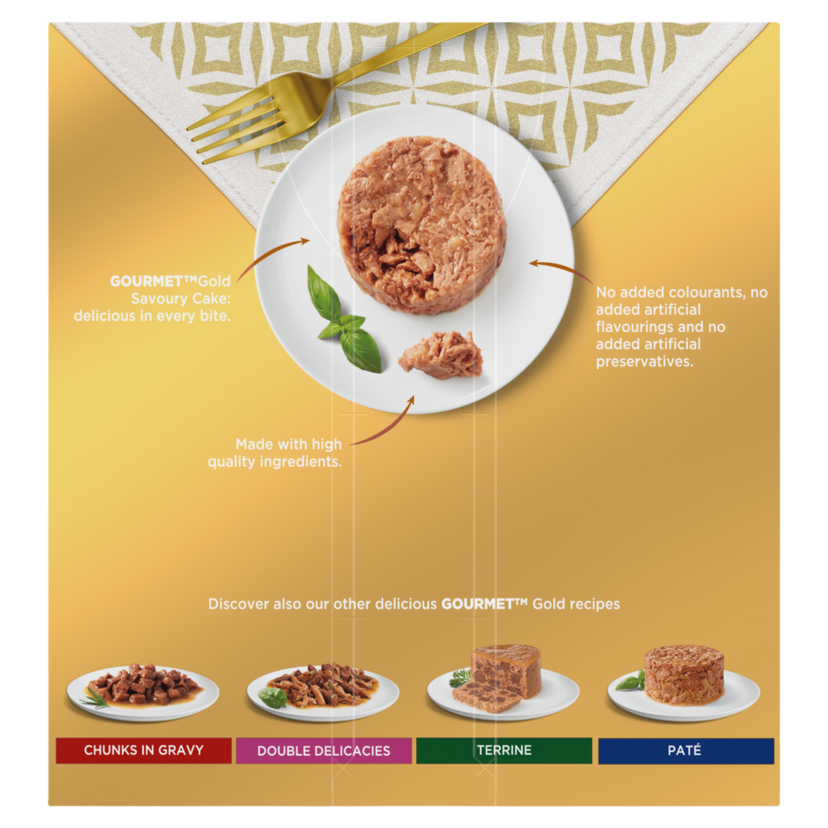 GOURMET Gold Savoury Cake Meat and Fish Variety Wet Cat Food 8x85g