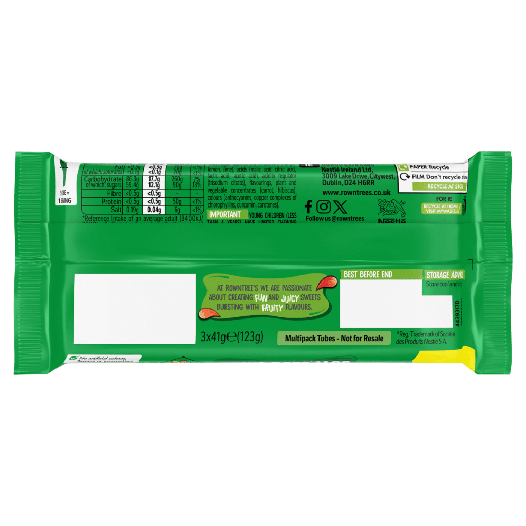 Rowntree’s Fruit Pastilles 3 x 41g (123g)