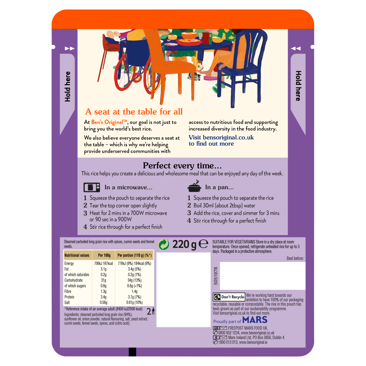 Ben’s Original Pilau Microwave Rice 220g