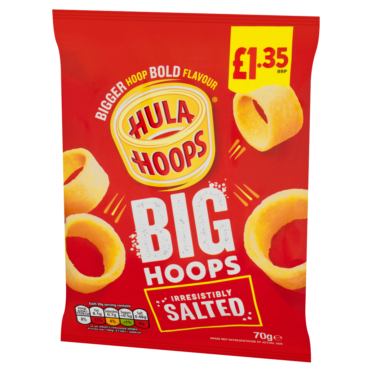 Hula Hoops Irresistibly Salted Big Hoops 70g