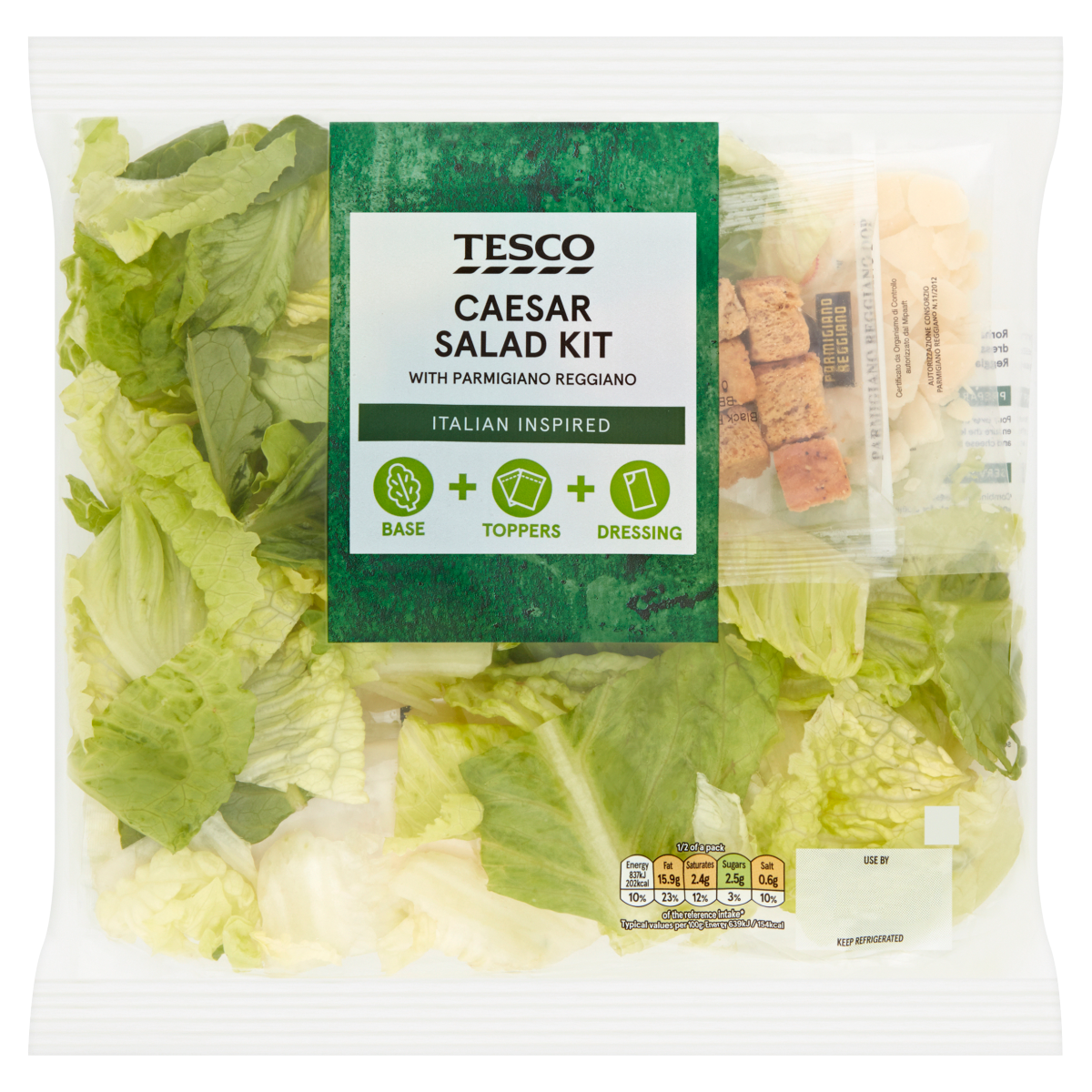 Tesco Caesar Salad Kit with Parmigiano Reggiano 250g