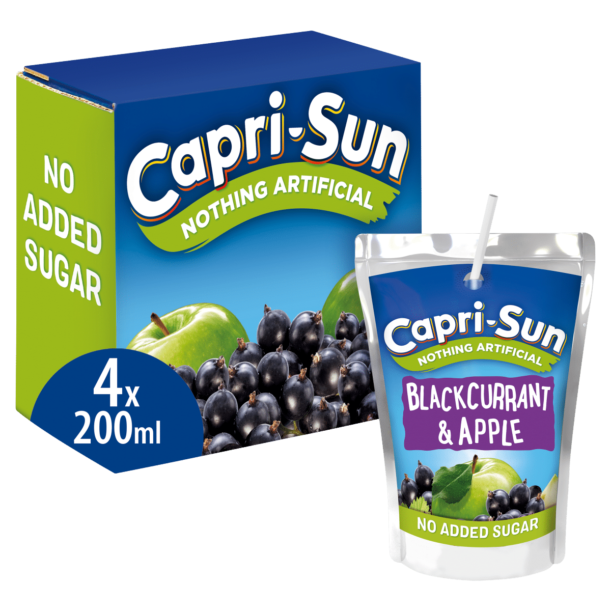 Capri Sun No Added Sugar Apple and Blackcurrant 4 x 200ml