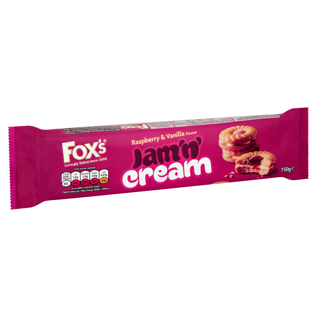 Fox’s Favourites Raspberry & Vanilla Jam ‘n’ Cream 150g
