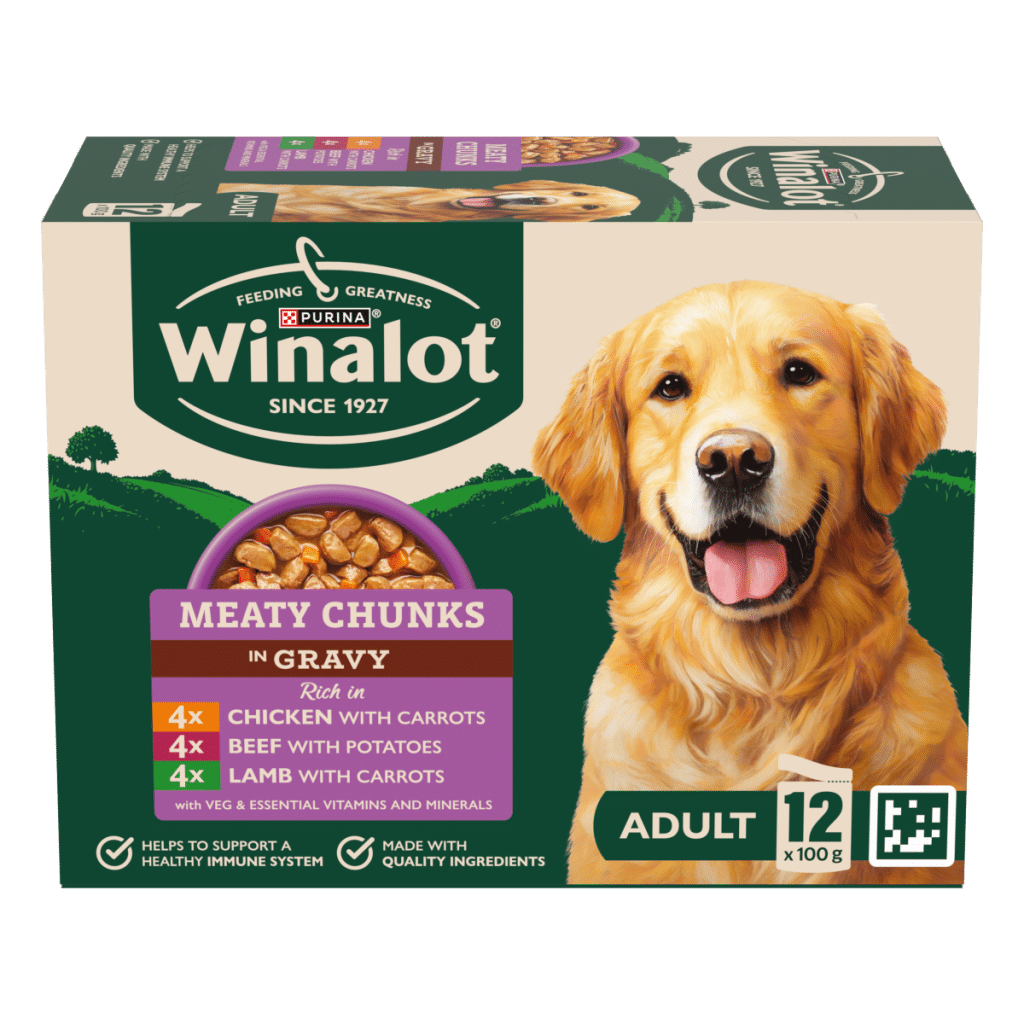 WINALOT Meaty Chunks Mixed in Gravy Wet Dog Food 12x100g
