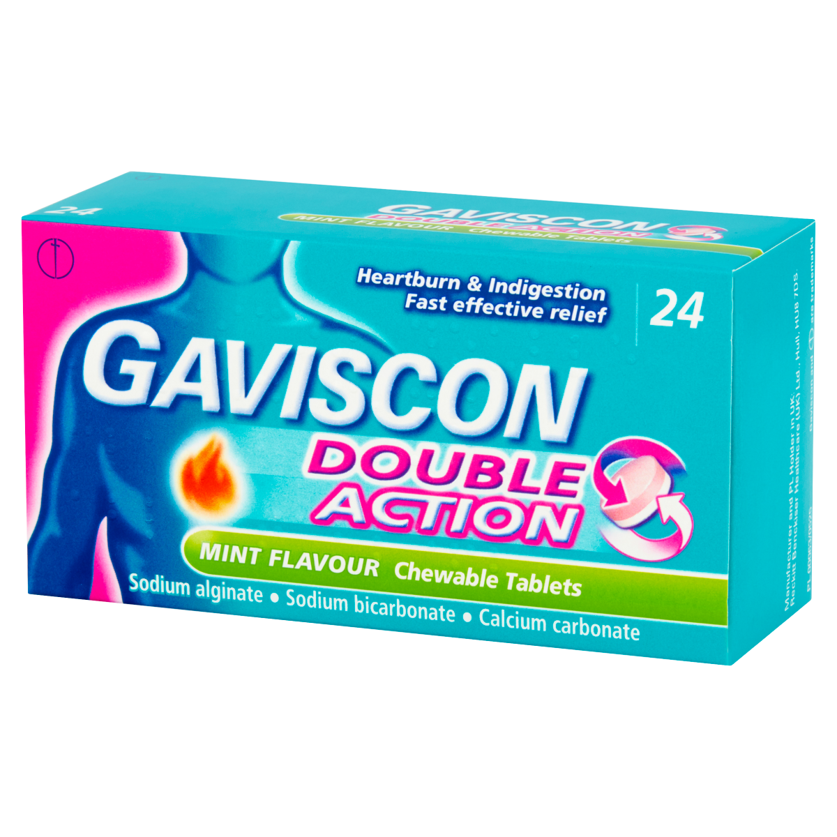 Gaviscon Double Action Mint Flavour 24 Chewable Tablets
