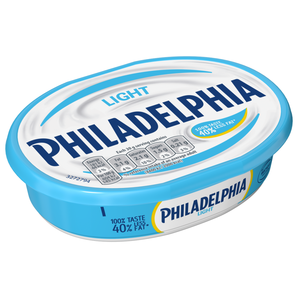 Philadelphia Light Soft Cream Cheese The same great taste with 40% Less Fat Tub 165 g