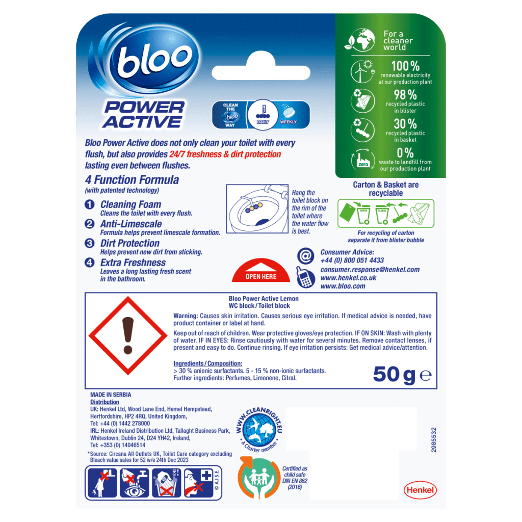 Bloo Power Active Lemon 50g