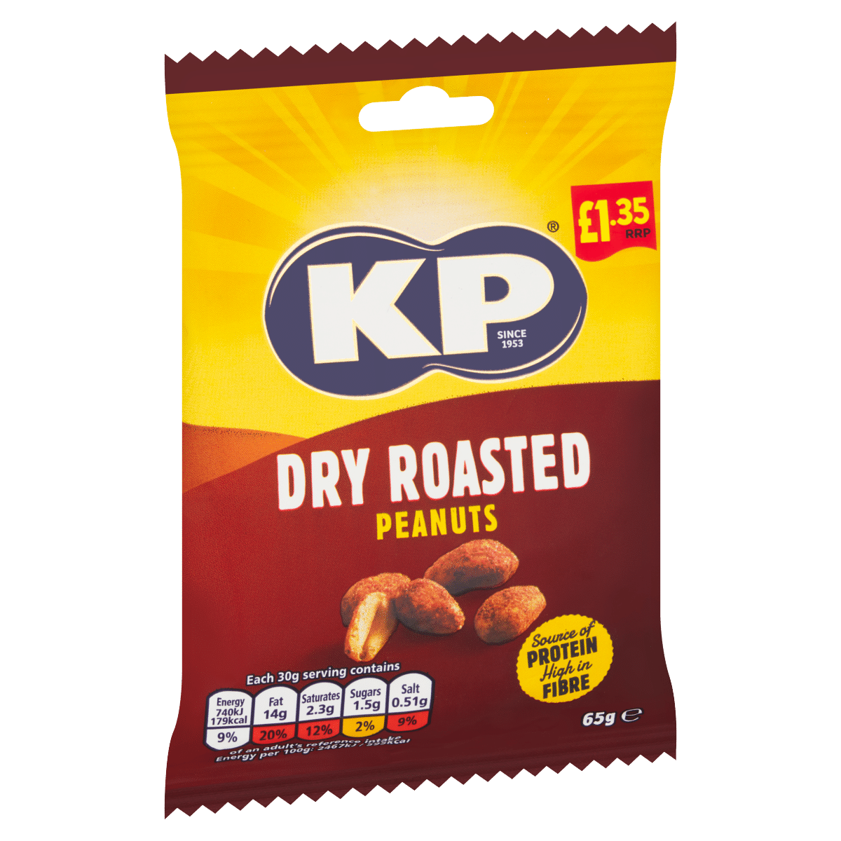 KP Dry Roasted Peanuts 65g