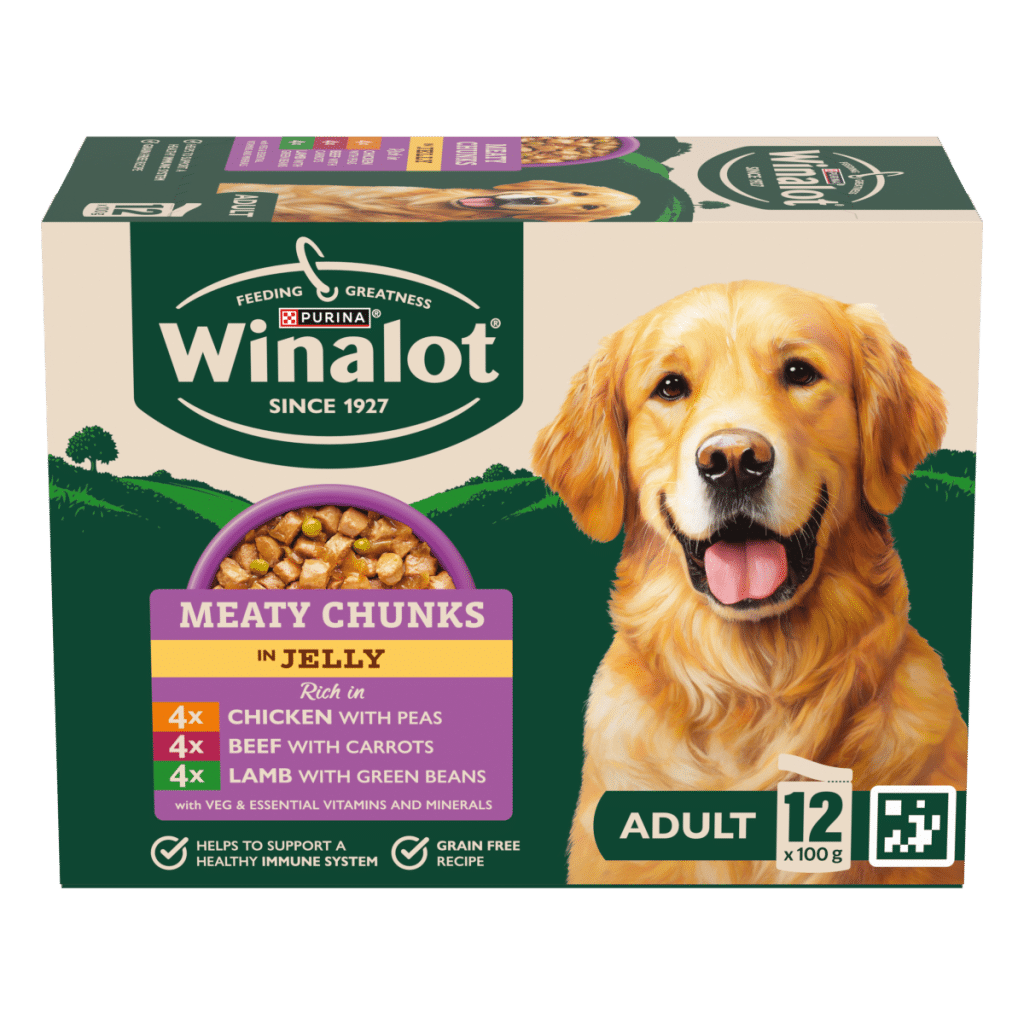 WINALOT Meaty Chunks Mixed in Jelly Wet Dog Food 12x100g