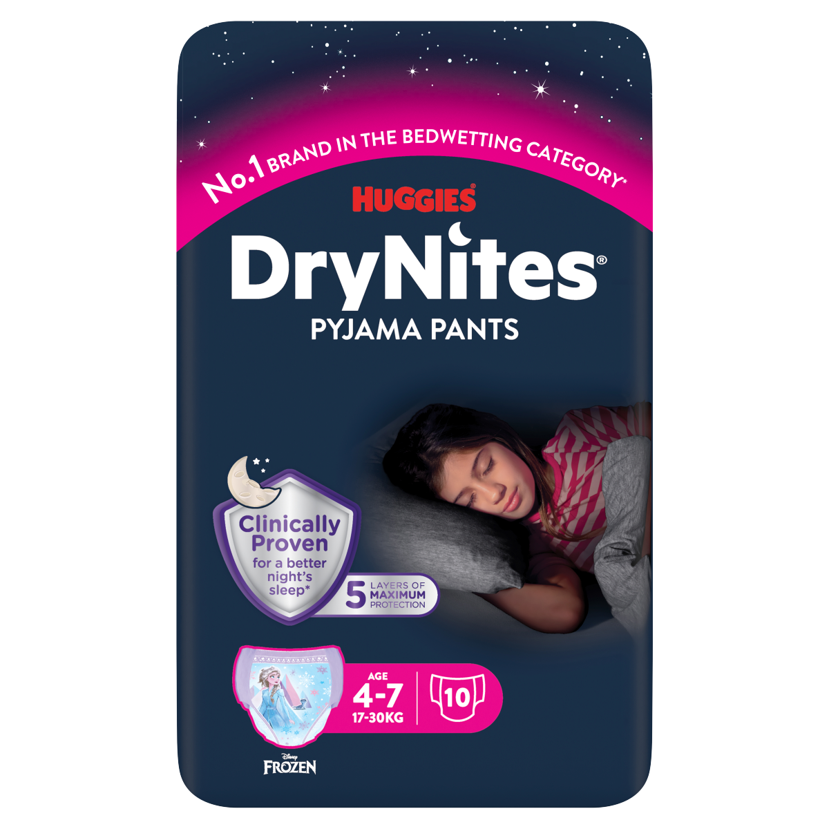 DryNites 10 Pyjama Pants Age 4-7 17-30kg