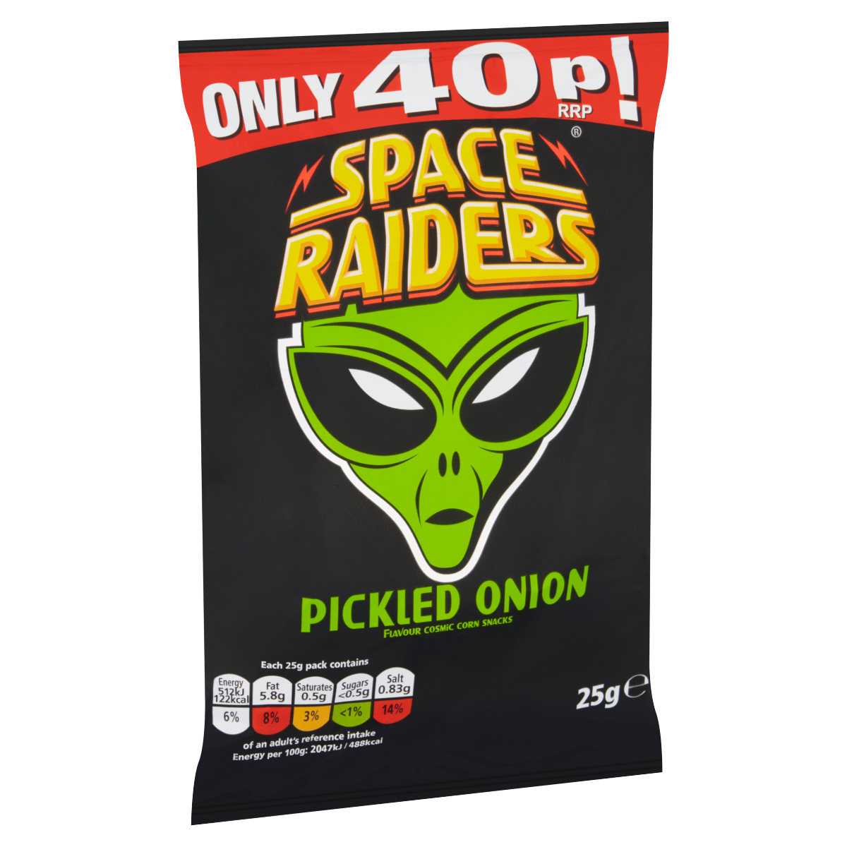 Space Raiders Pickled Onion Flavour Cosmic Corn Snacks 25g