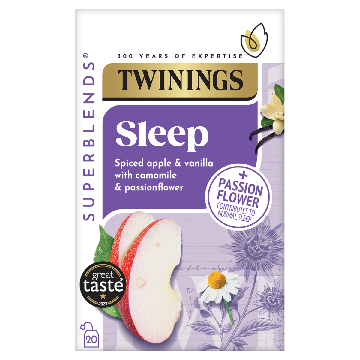 Twinings 20 Superblends Sleep Spiced Apple & Vanilla with Camomile & Passionflowers 30g