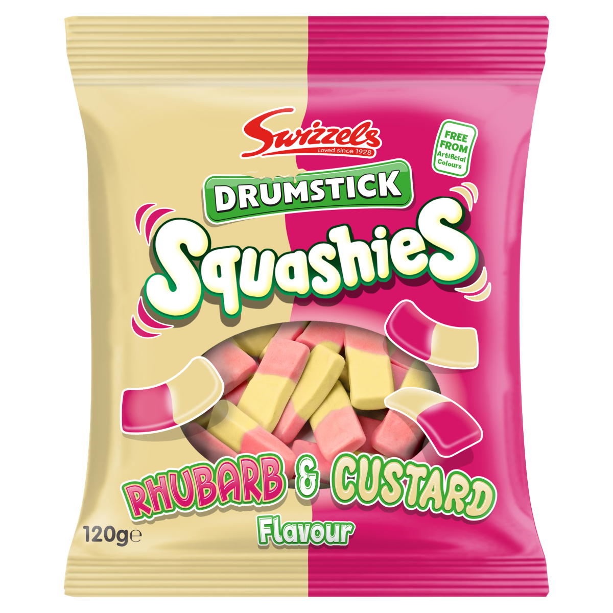 Swizzels Drumstick Squashies Rhubarb & Custard Flavour 120g