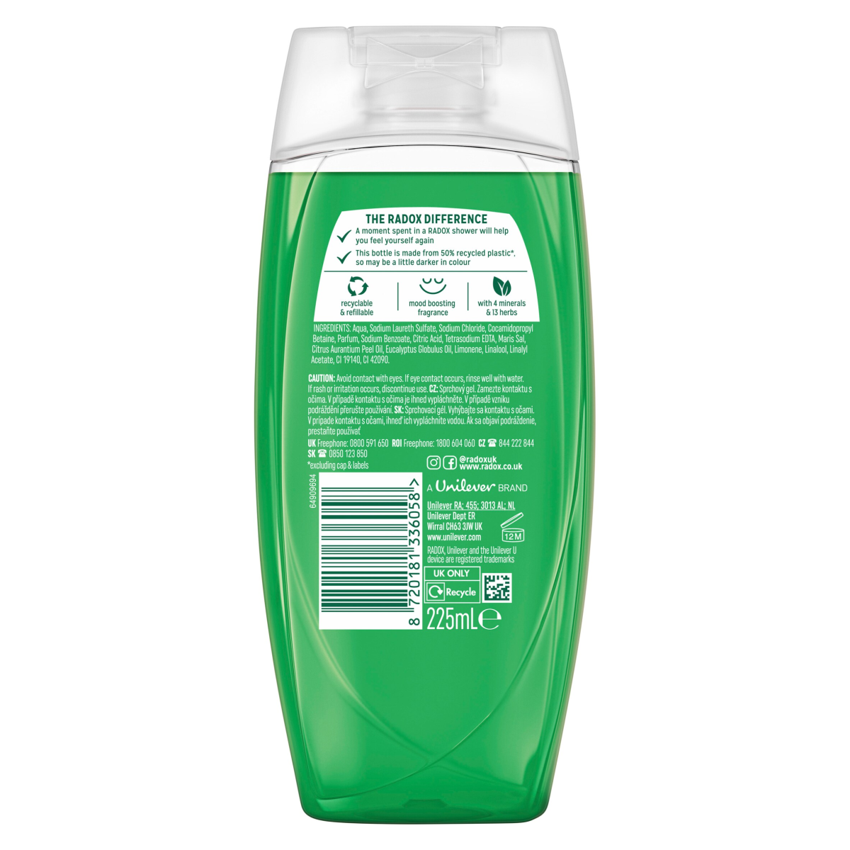 Radox Mineral Therapy Feel Refreshed Shower Gel 225 ml