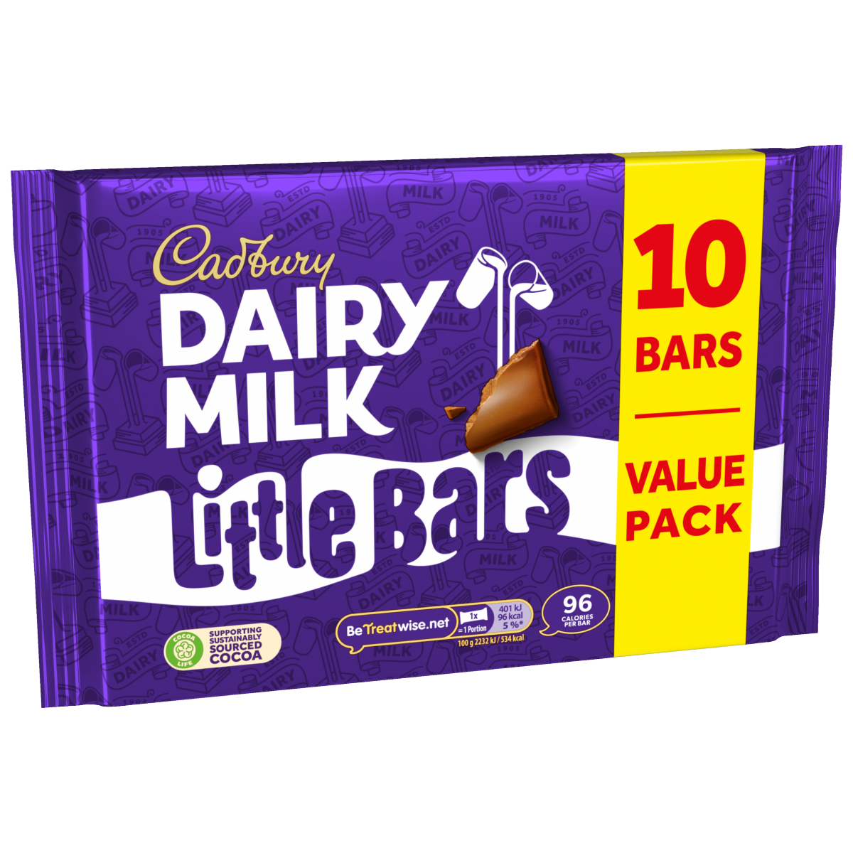 Cadbury Dairy Milk Little Bar Chocolate 10 Pack Multipack 180g (10 x 18g)