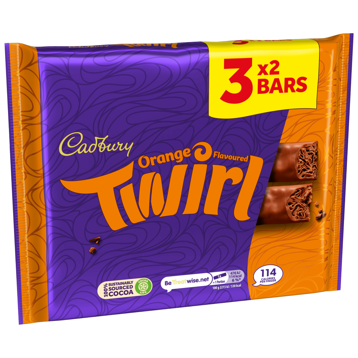Cadbury Twirl Orange Chocolate 3 Pack Multipack 129 g