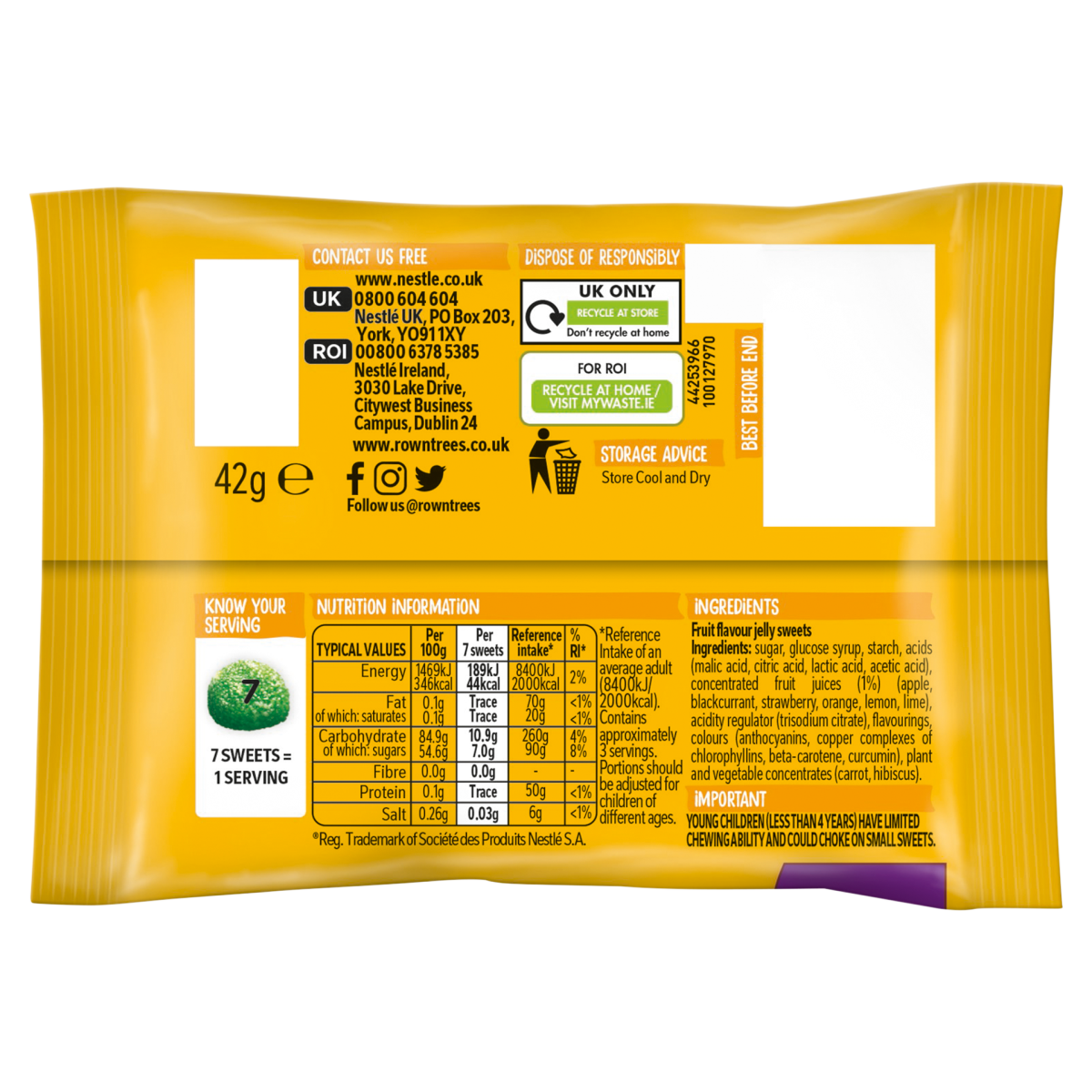 Rowntree’s Jelly Tots Sweets Bag 42g