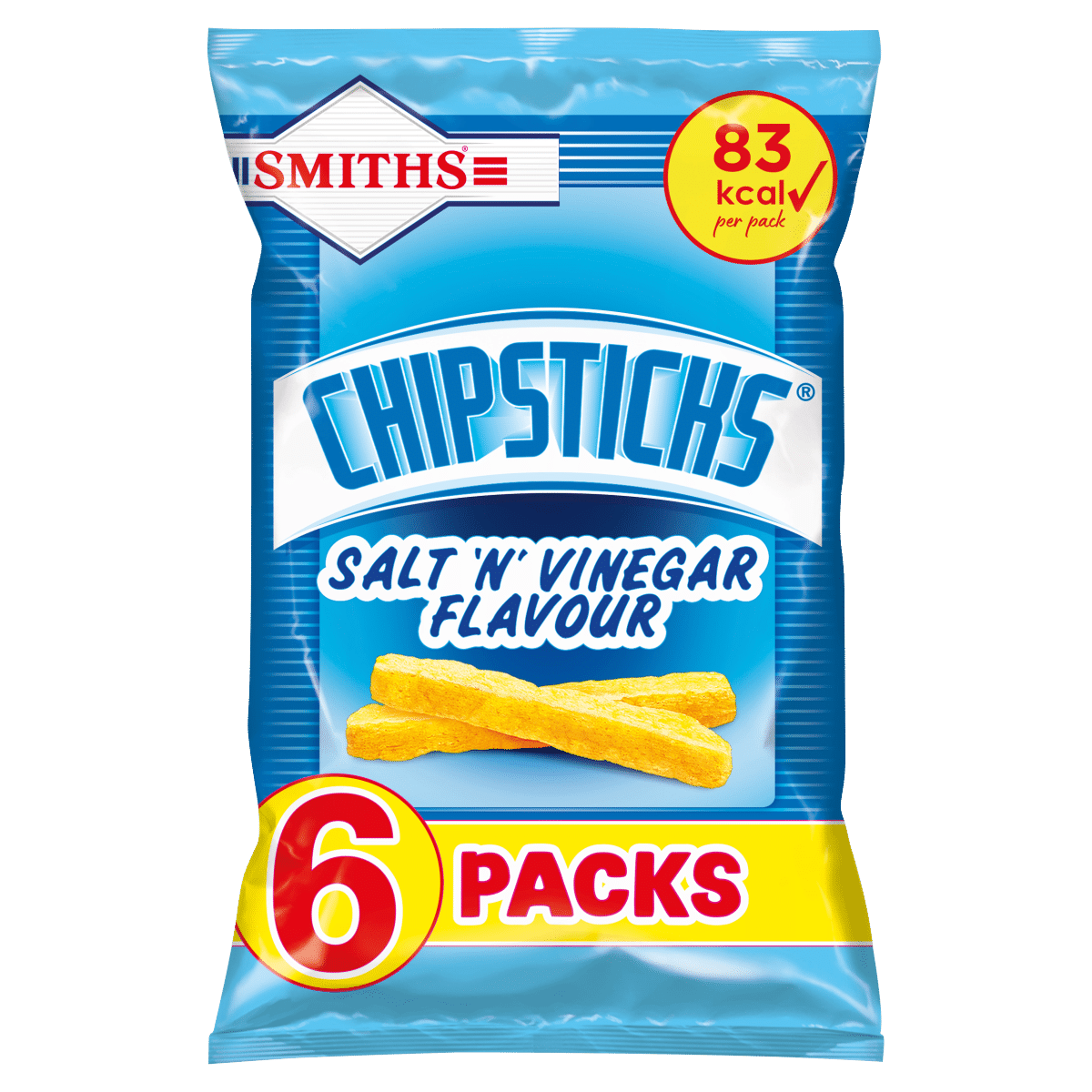 Smiths Chipsticks Snacks Salt & Vinegar 6 x 17g