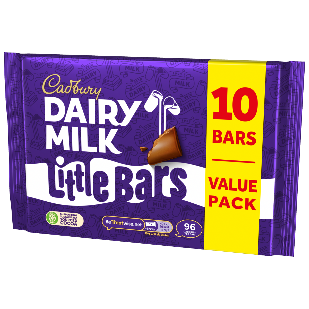 Cadbury Dairy Milk Little Bar Chocolate 10 Pack Multipack 180g (10 x 18g)