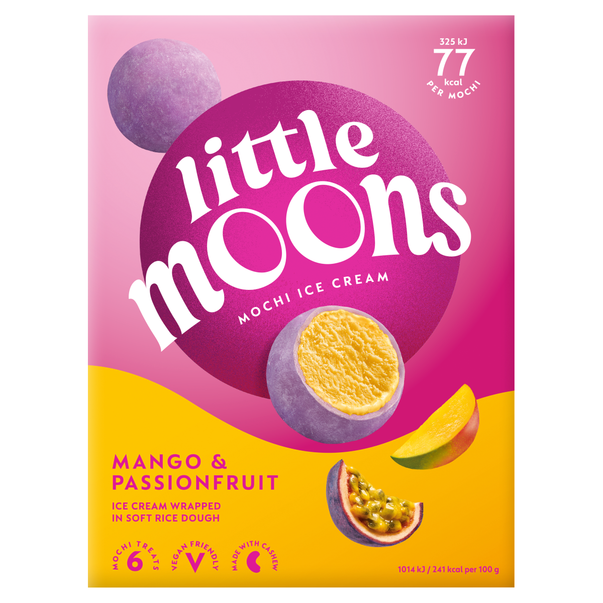 Little Moons Mango & Passionfruit Mochi Ice Cream 6 x 32g (192g)