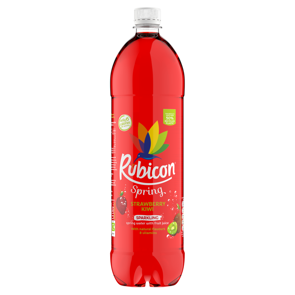 Rubicon Spring Strawberry Kiwi Flavoured Sparkling Spring Water 1.5 Litre