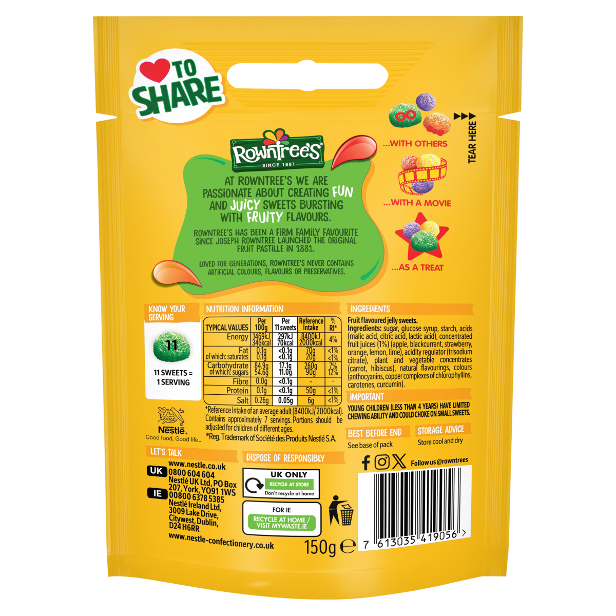 Rowntree’s Jelly Tots 150g