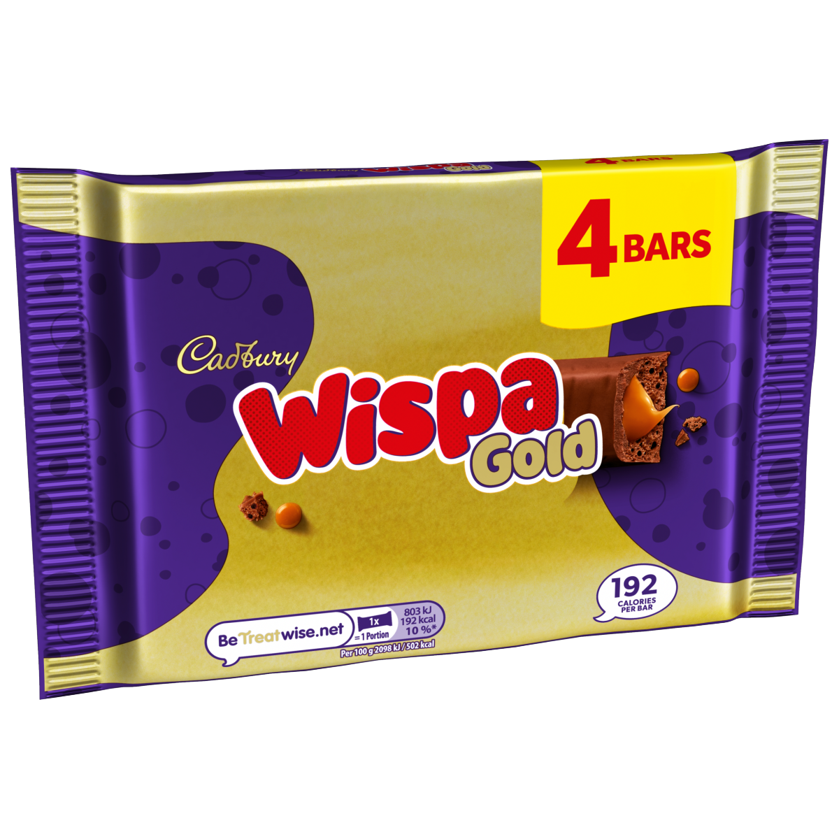 Cadbury Wispa Gold Chocolate Bar 4 Pack Multipack 153.2g (4 x 38.3g)