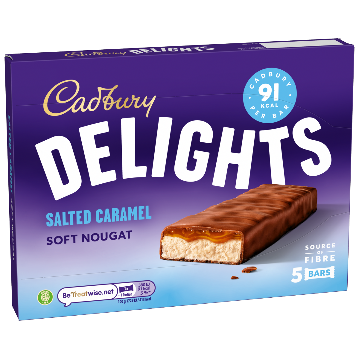 Cadbury Delights Chocolate Salted Caramel 5 Pack Multipack 110g (5 x 22g)