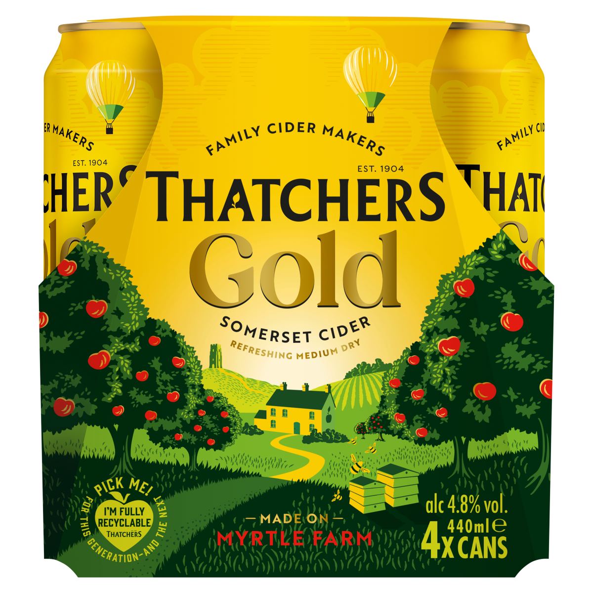 Thatchers Gold Somerset Cider 4 x 440ml