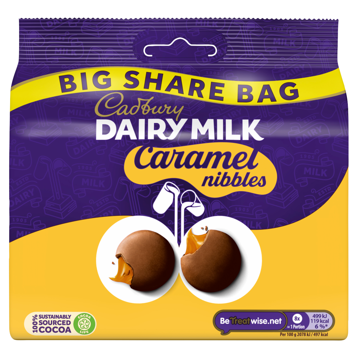Cadbury Dairy Milk Caramel Nibbles Chocolate Sharing Bag 186 g