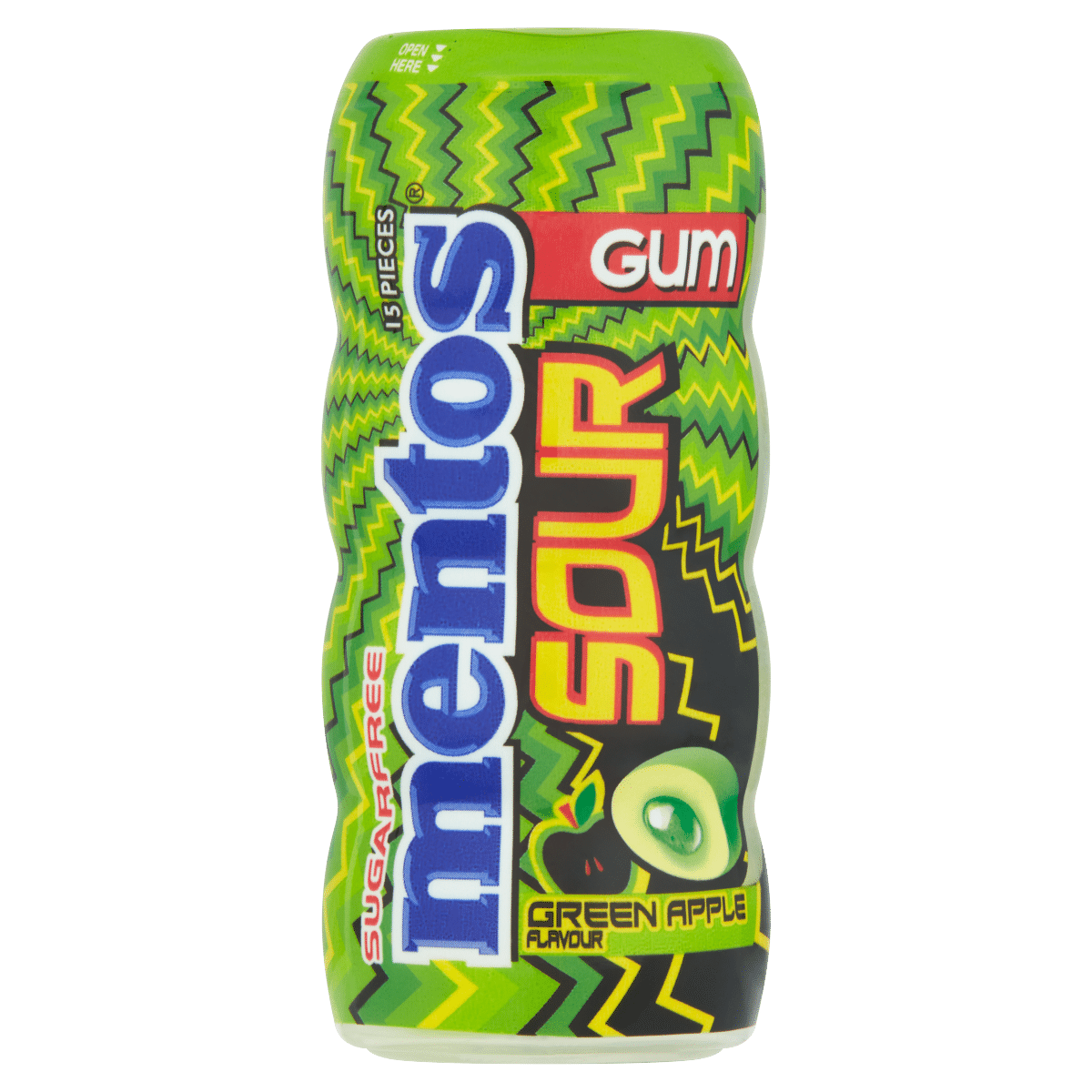 Mentos Sour Gum Green Apple Flavour 30g
