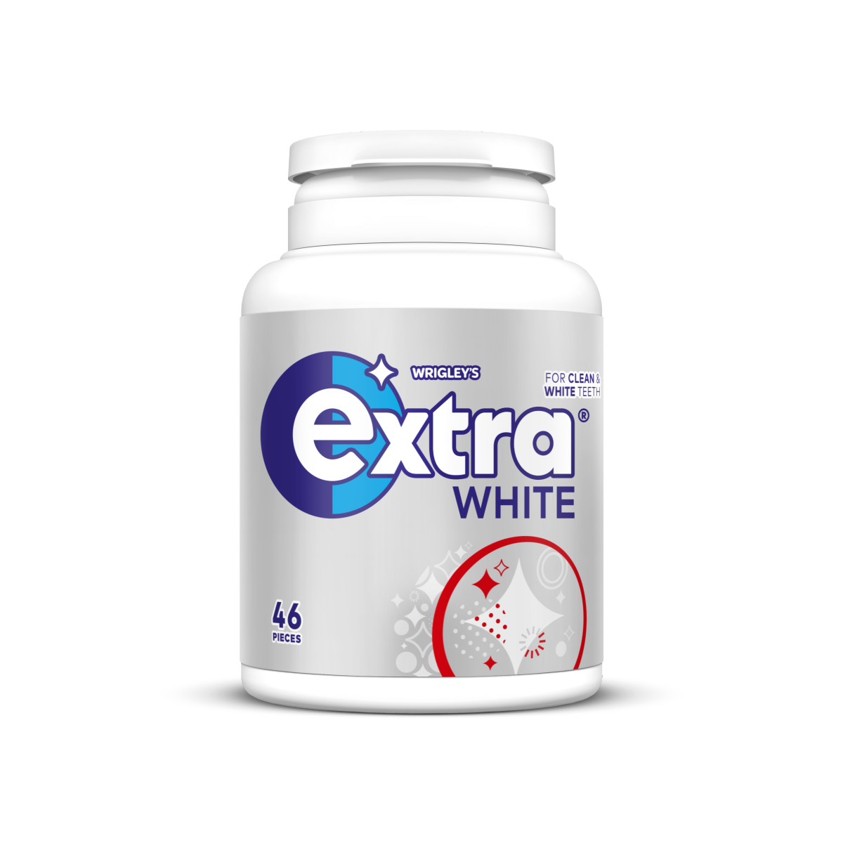 Extra White Sugarfree Chewing Gum Bottle 46 Pieces