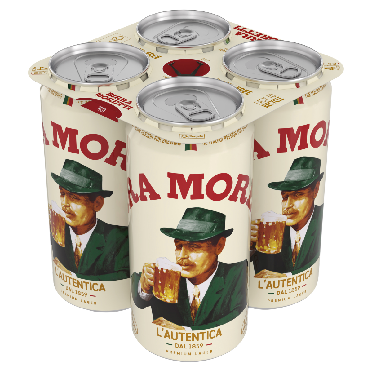 Birra Moretti Premium Lager Cans 4 x 440ml